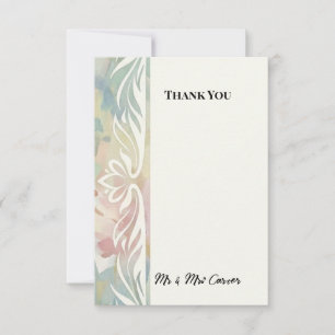 Cartão de Agradecimento de Casamento Pastel Lotus
