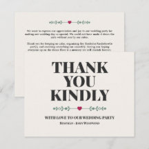 Cartão de Agradecimento de Casamento Personalizado