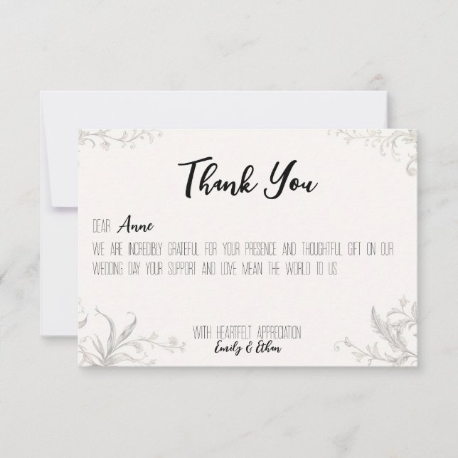 Cartão de Agradecimento de Casamento Personalizado (Frente)