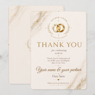 Cartão de Agradecimento de Casamento Personalizado