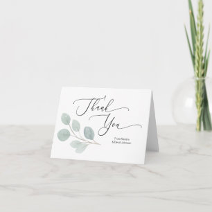 Cartão de agradecimento de casamento personalizado
