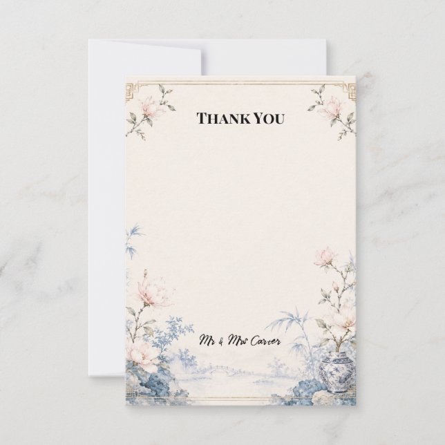 Cartão de Agradecimento de Casamento Personalizado (Frente)