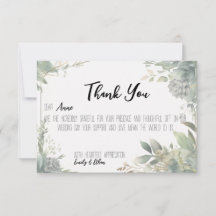 Cartão de agradecimento de casamento personalizado