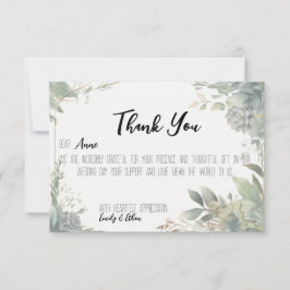 Cartão de agradecimento de casamento personalizado