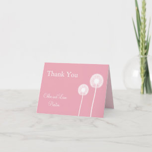 Cartão de Agradecimento de Casamento Pink Best Wis