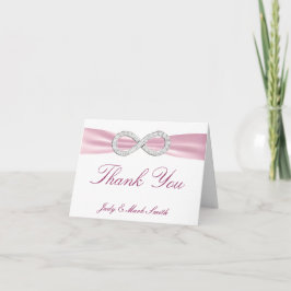 Cartão de Agradecimento de Casamento Pink Diamond 