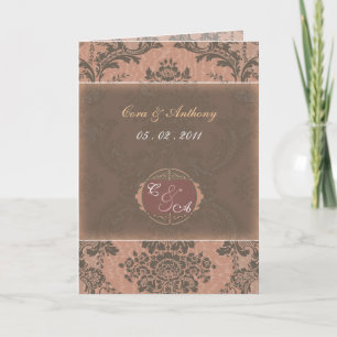 Cartão de agradecimento de casamento Pink Elegant