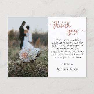 Cartão de Agradecimento de Casamento, Postal de Le