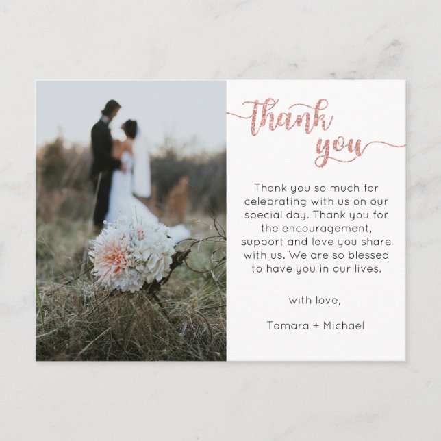 Cartão de Agradecimento de Casamento, Postal de Le (Frente)