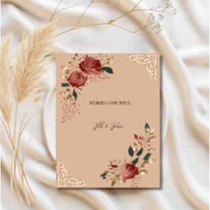 Cartão de Agradecimento de Casamento Rosa Moderna