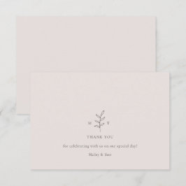 Cartão de Agradecimento de Casamento Rosa Preto Fo