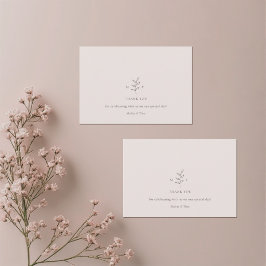 Cartão de Agradecimento de Casamento Rosa Preto Fo