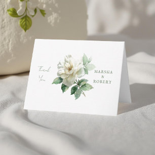 Cartão de Agradecimento de Casamento Rosa Watercol