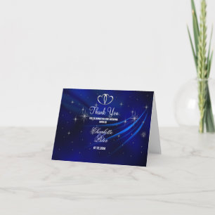 Cartão de Agradecimento de Casamento Royal Blue Di
