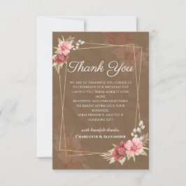 Cartão de Agradecimento de Casamento Rustic Blush