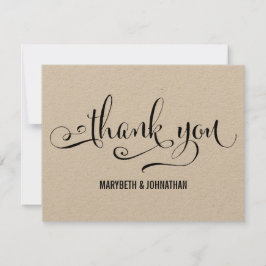 Cartão de Agradecimento de Casamento Rustic Modern