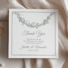 Cartão de Agradecimento de Casamento Sage Gray Toi