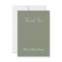 Cartão de Agradecimento de Casamento Sage Green Go