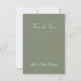 Cartão de Agradecimento de Casamento Sage Green Go