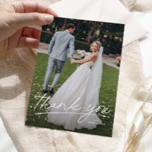 Cartão de agradecimento de casamento simples com d