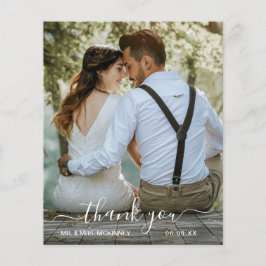 Cartão de Agradecimento de Casamento Simples com O