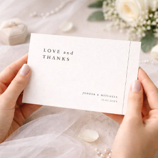 Cartão de Agradecimento de Casamento Simples e Ele