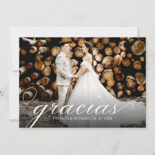 Cartão de agradecimento de casamento simples e ele