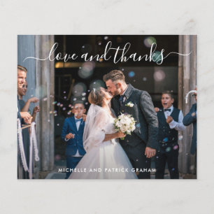 Cartão de Agradecimento de Casamento Simples e Mod