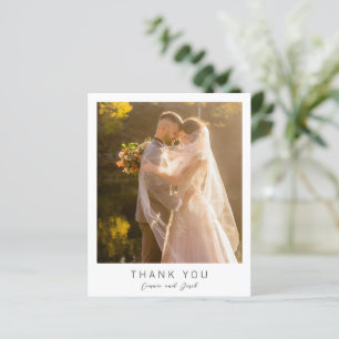 Cartão de agradecimento de casamento simples e mod