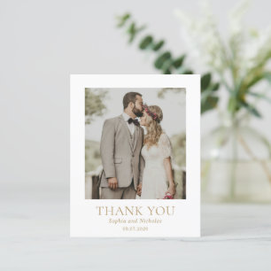 Cartão de Agradecimento de Casamento Simples em Ou