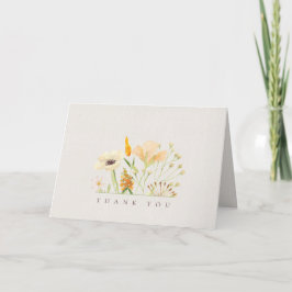 Cartão de Agradecimento de Casamento Simples Flore