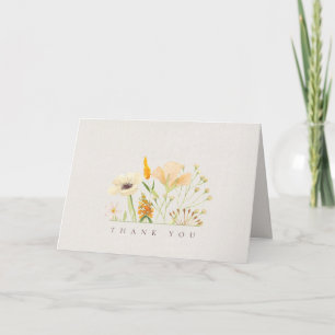 Cartão de Agradecimento de Casamento Simples Flore