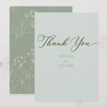 cartão de agradecimento de casamento simples minim