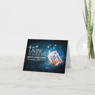 Cartão de agradecimento de casamento sonhador com 