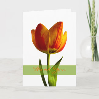 Cartão de Agradecimento de Casamento Tulipa Laranj