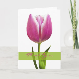 Cartão de Agradecimento de Casamento Tulipa Rosa