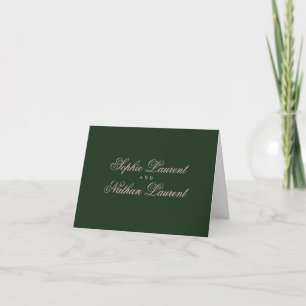 Cartão de Agradecimento de Casamento Verde Esmeral