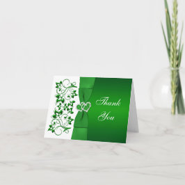Cartão de Agradecimento de Casamento Verde, Floral