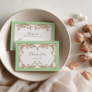 Cartão de Agradecimento de Casamento Verde Menta B