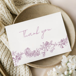 Cartão de Agradecimento de Casamento Vintage Dusty