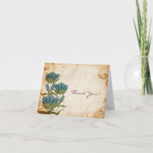 Cartão de Agradecimento de Casamento Vintage Flore