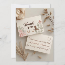 Cartão de Agradecimento de Casamento Western Saddl