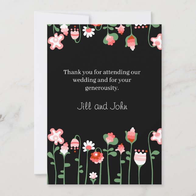Cartão de Agradecimento de Casamento Wildflower Da (Frente)
