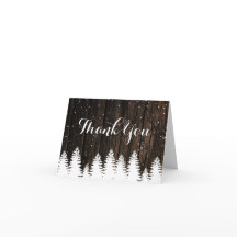 Cartão de Agradecimento de Casamento Winter Wonder