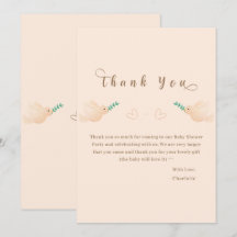 Cartão de Agradecimento de Chá de Bebê do Bebê Pom