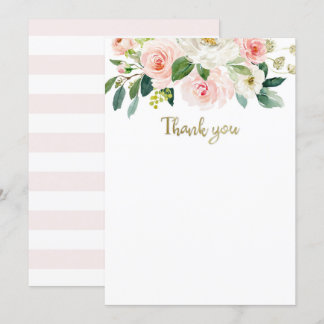 Cartão de agradecimento de chá de bebê em aquarela