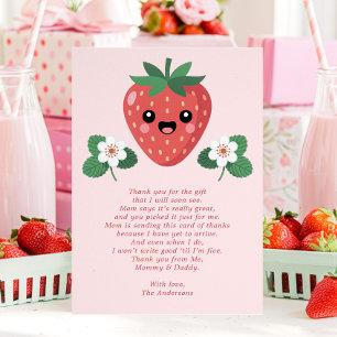 Cartão de Agradecimento de Chá de Bebê Kawaii Mora