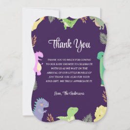 cartão de agradecimento de chá de bebê temático de