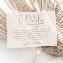 Cartão de Agradecimento de Chá de Noiva Boho Minim