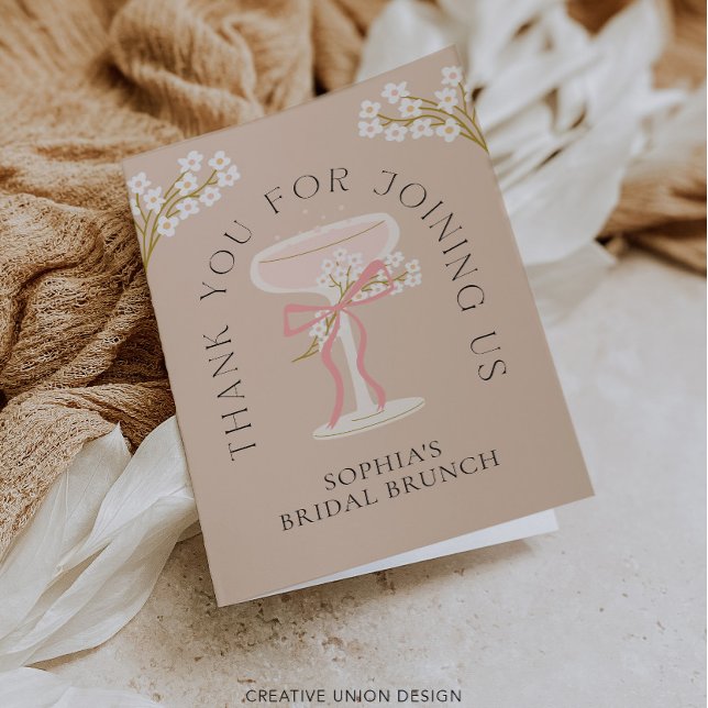 Cartão de Agradecimento de Chá de Noiva de Brunch  (Criador carregado)